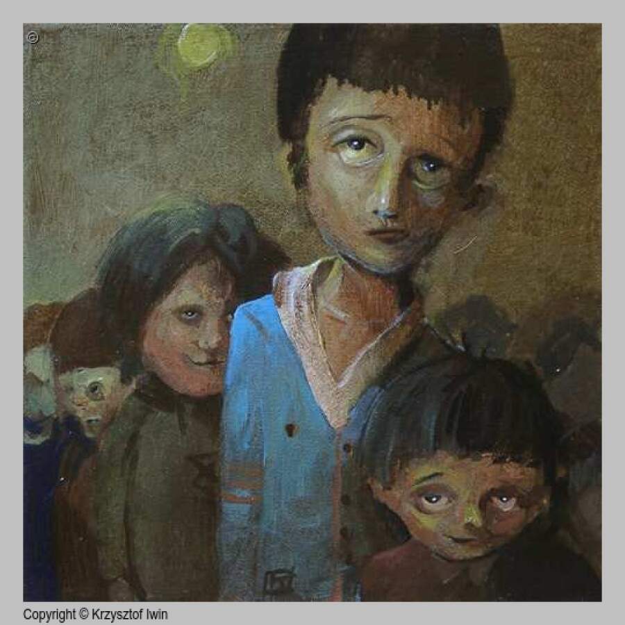 Nocna zmiana - olej na płótnie, 40 x 40 cm, 2003 r.