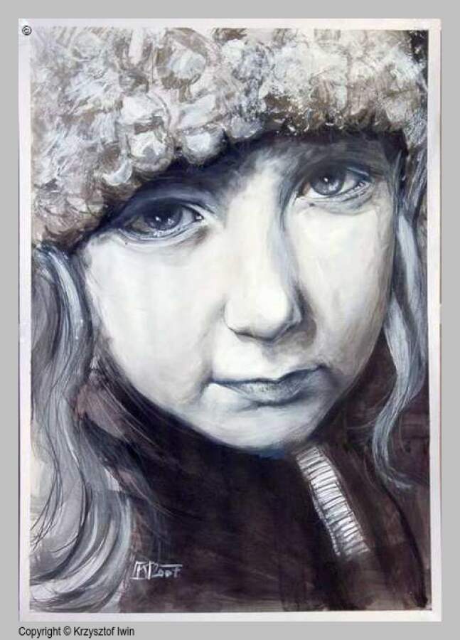 Marysia - kredka na kartonie, 70 x 100 cm, 2007 r.