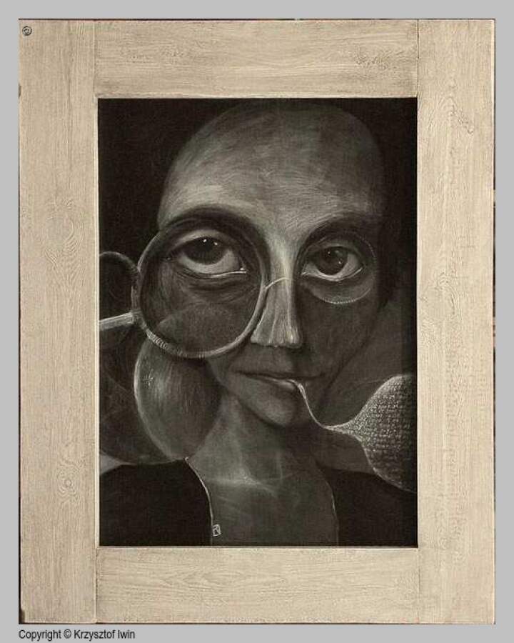 Monokl - kredka na kartonie, 72 x 92 cm, 2006 r.