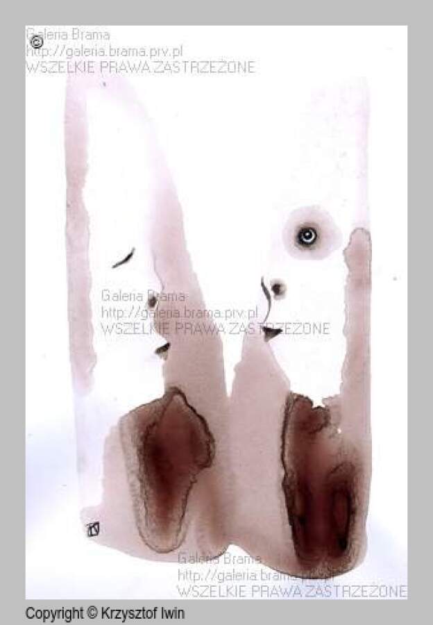 Umizgi - gwasz i akryl na kartonie, 17 x 26 cm, 2002 r.