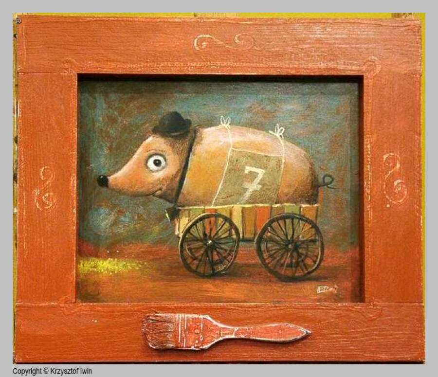 Siódemka - akryl na płycie, 44 x 38 cm, 2007 r.