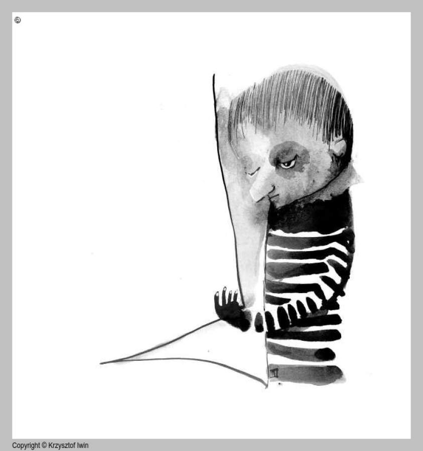 Wiersz 41 - gwasz i akryl na kartonie, 12 x 14 cm, 2007 r.