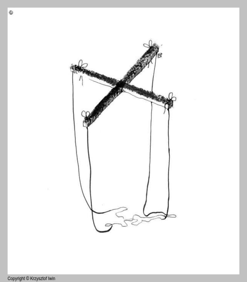 Wiersz 30 - gwasz i akryl na kartonie, 8 x 12 cm, 2007 r.