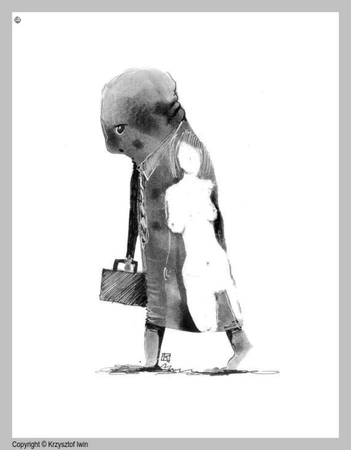 Wiersz 4 - gwasz i akryl na kartonie, 7 x 13 cm, 2007 r.