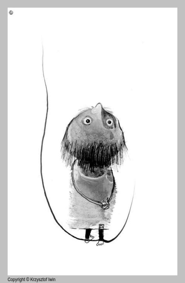 Wiersz 19 - gwasz i akryl na kartonie, 8 x 17 cm, 2007 r.