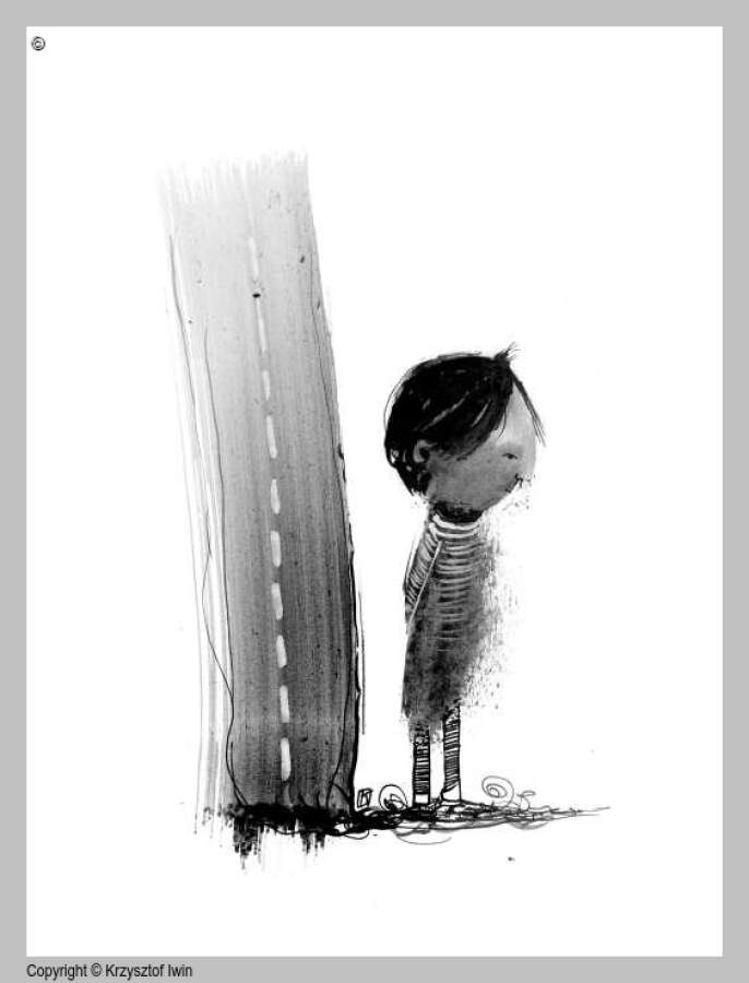 Wiersz 45 - gwasz i akryl na kartonie, 11 x 16 cm, 2007 r.