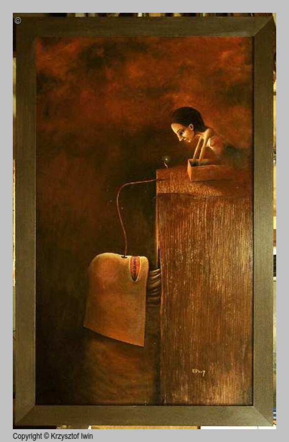 Piękna i Bestia - olej na płycie, 104 x 164 cm, 2007 r.