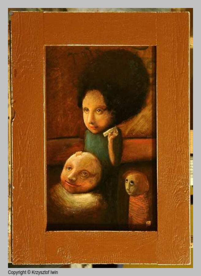 Fryzjerka - olej na płycie, 38 x 53 cm, 2007 r.