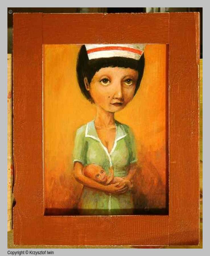 Pigułka - akryl na płycie, 43 x 53 cm, 2008 r.