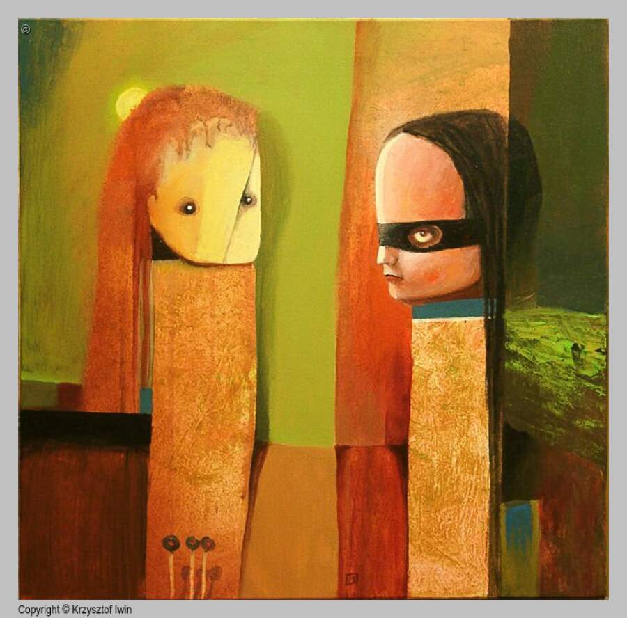 Spotkanie - akryl na płótnie, 50 x 50 cm, 2008 r.