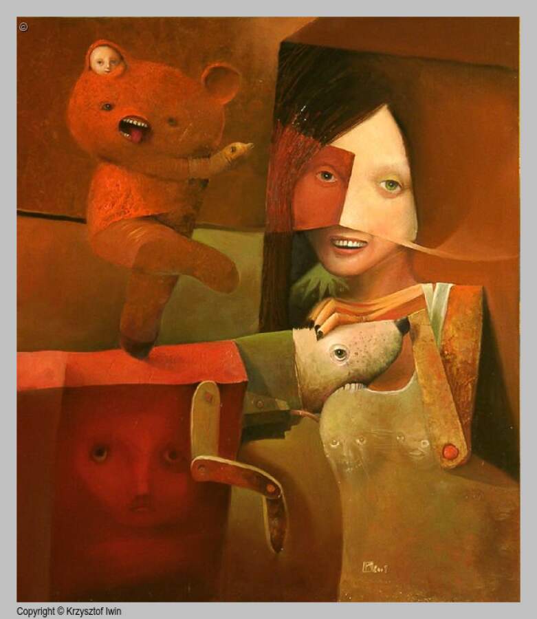 Perwersja - olej na płycie, 70 x 82 cm, 2008 r.