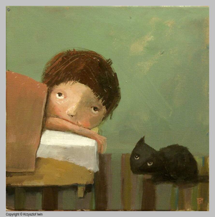 Życzenia urodzinowe - akryl na płótnie, 30 x 30 cm, 2008 r.