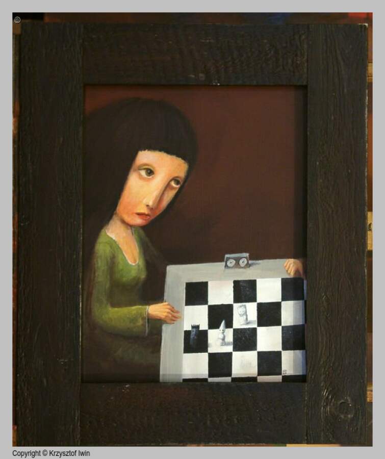 Szachownica - akryl na płycie, 30 x 40 cm, 2008 r.