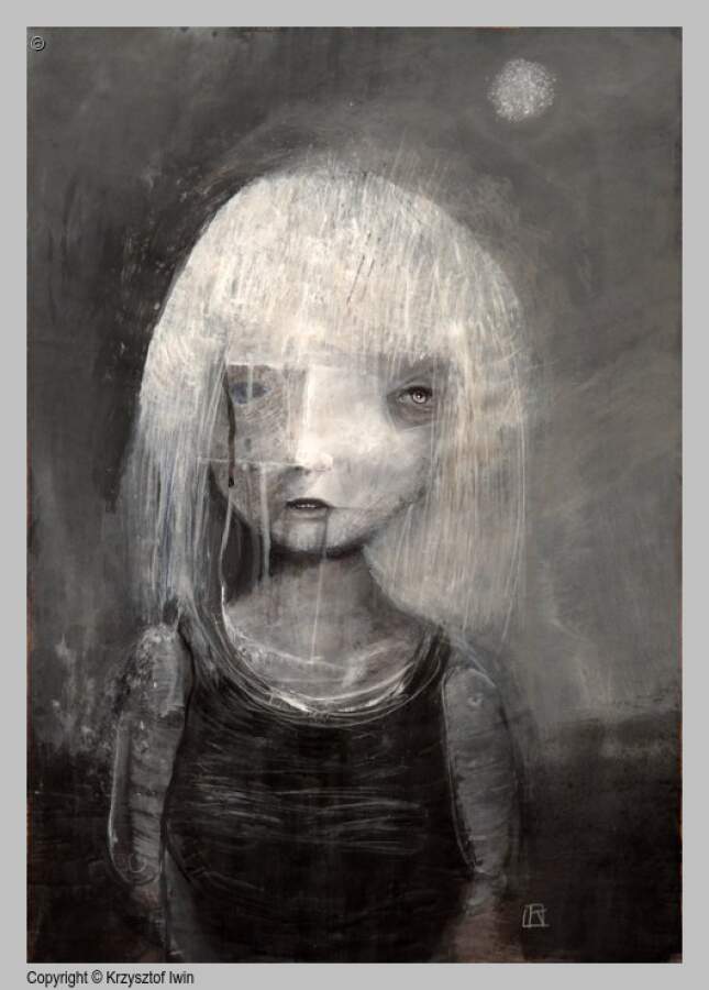 Łzy - gwasz i akryl na kartonie, 50 x 70 cm, 2009 r.